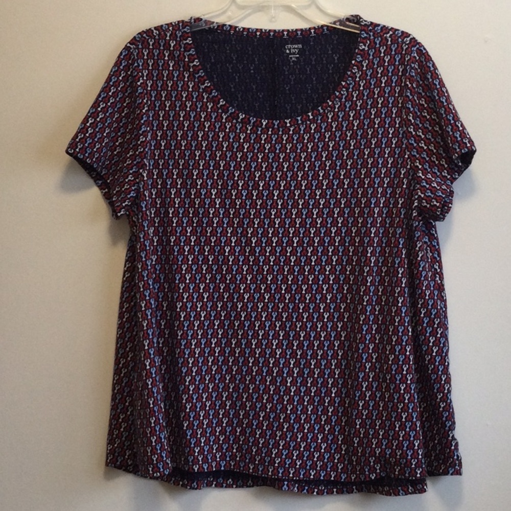 Lobster Crown and Ivy Top, size XL